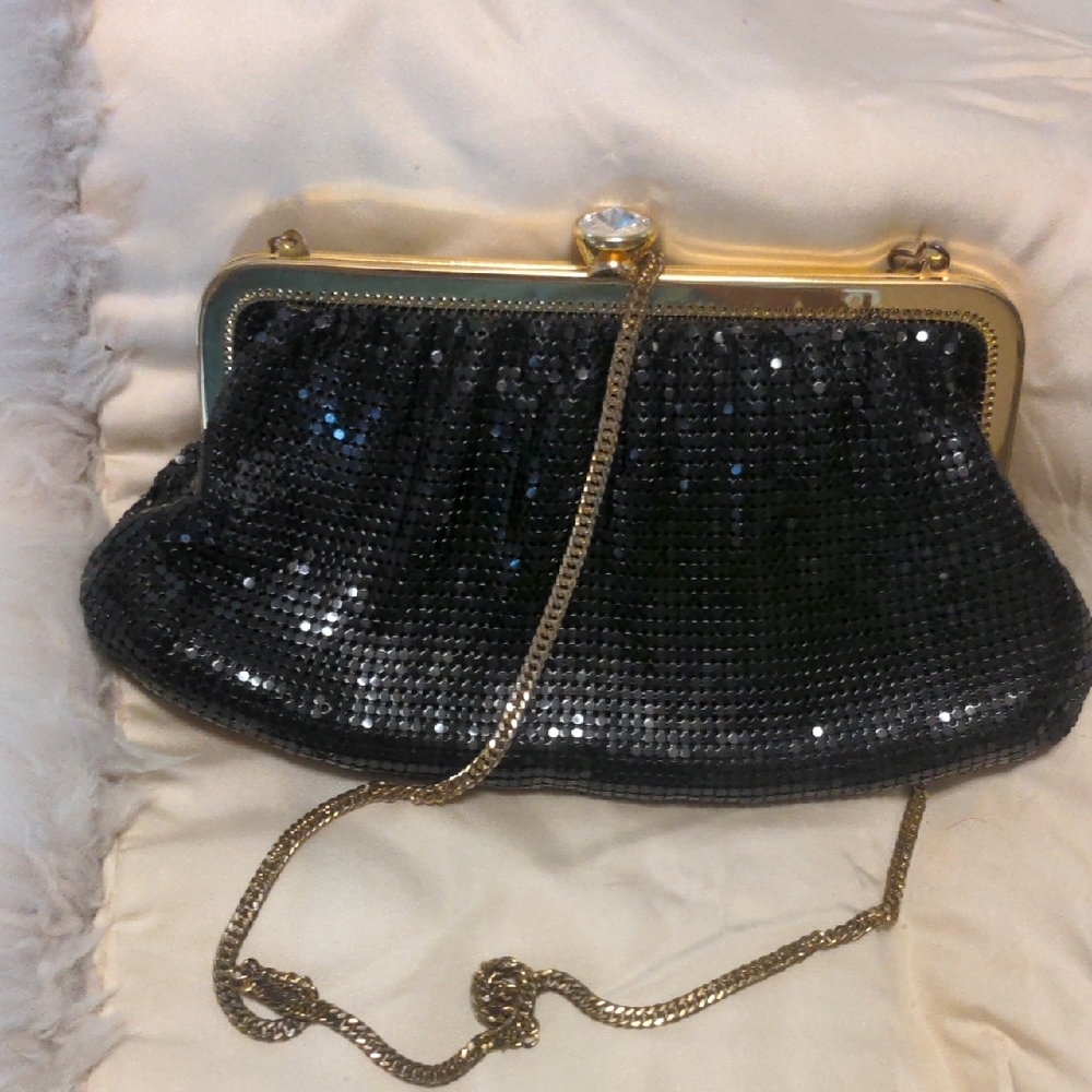 Elegant Black Sequin Clutch Bag